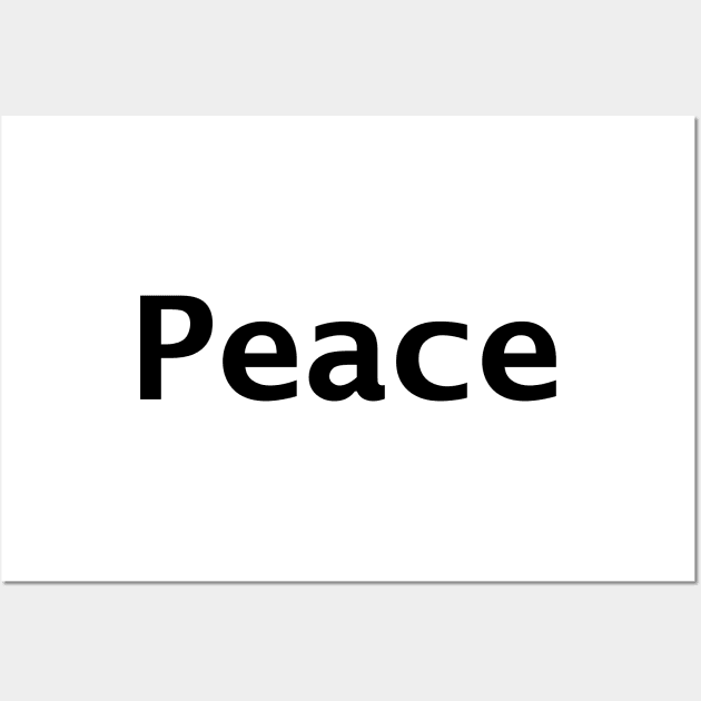 Peace Typography in Black Minimal Wall Art by ellenhenryart